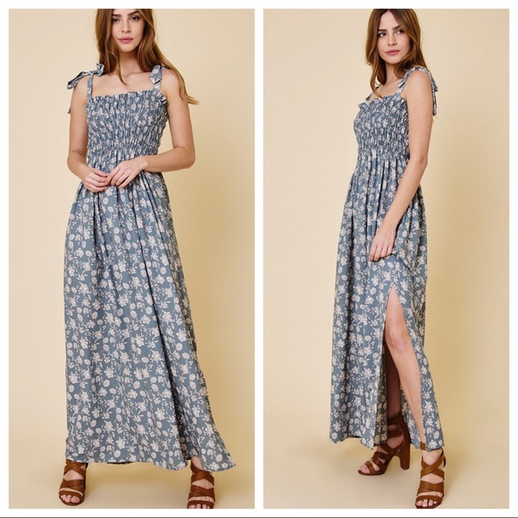 21 Pretty Floral print Tie Strap Maxi Dress - Picture 2 of 4